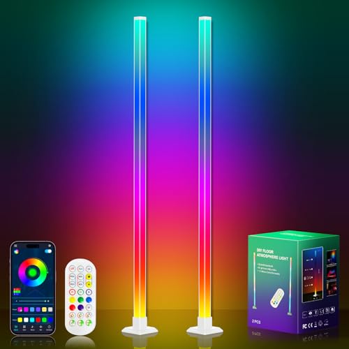 Eleganted RGBIC Barras de luz LED 2Pack, Luces para juegos, retroiluminación de TV con Aplicación Control y Control Remoto con modos de escena y modos de sincronización de música para juegos, PC, TV