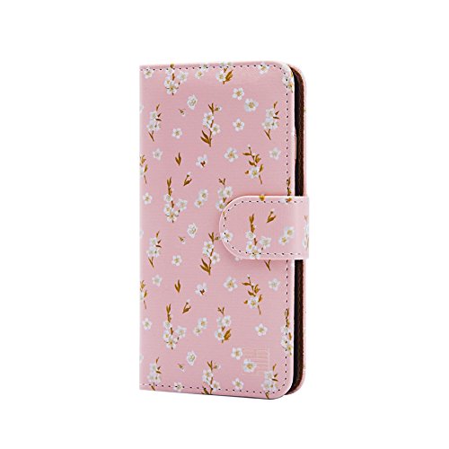 32nd Floral Series - Design PU Leather Book Wallet Case Cover for Apple iPhone 7, 8, SE (2020) & SE (2022), Designer Flower Pattern Wallet Style Flip Case With Card Slots - Peach Blossom — image 1
