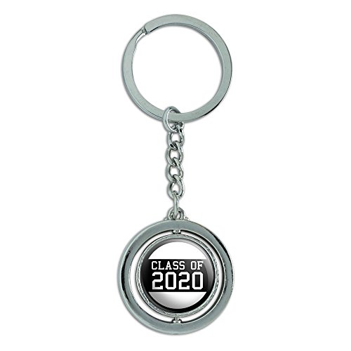 Class of 2020 Graduation Spinning Round Metal Key Chain Keychain Ring