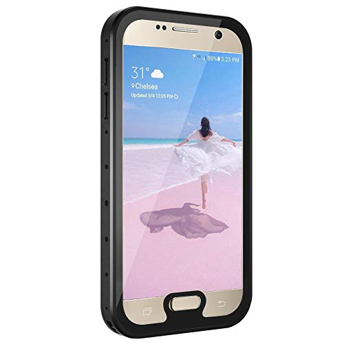 meritcase Galaxy S7 Waterproof Case, Shockproof Dustproof Full-Body Rugged Protective Phone Cover with Screen Protector for Samsung Galaxy S7 (2016 Release) - Black/Clear