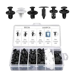 UGSHY Pack of 100 Push Fasteners Rivet Clips, Nylon