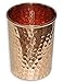 AVS STORE Indian Pure Hammered Copper Jug with 2 Tumbler Glass Set for Ayurvedic Healing
