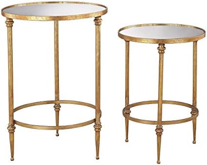 Alcazar Accent Tables In Antique Gold And Mirror