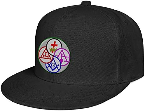 WENL York Rite Mason Printed Cool Flat Brim Baseball Caps Quick Drying Adjustable Dad Hat Unisex