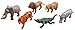 WolVol Hand Carry-On Wild Animals Transport Car Carrier Truck - Wildlife Transporter Toy On Wheels w/ 6 Mini Animal Models - Jungle Adventure Playset for Kids