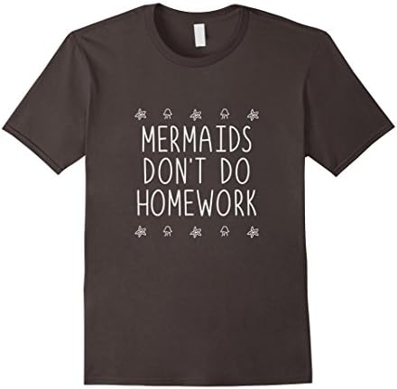 Men's Mermaids Don't Do Homework T-Shirt Large Asphalt