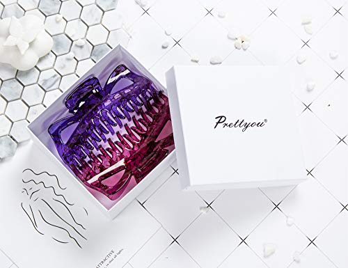Prettyou 5.5" Large Crystal Plastic Hair Claw Banana Clips for Women,pack of Two (Colorset-No.8) - Thumbnail 4