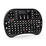 Rii i8+ 2.4GHz Mini Wireless Keyboard with Touchpad Mouse,LED Backlit,Rechargable Li-ion Battery (Updated 2017,Backlit)