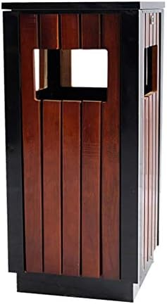 YST Trash can FJZ Outdoor Trash Can Trash Can Steel Wood Trash Can Outdoor Municipal Sanitation Community Trash Can Classification Garbage Bin Outdoor trash can (Color : Brown)