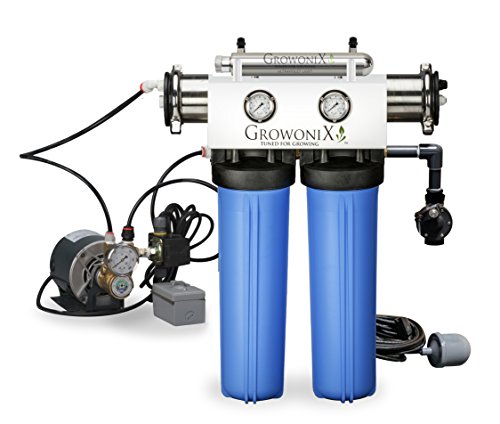 GROWONIX EX1000-UV-KDF-TALL Deluxe Reverse Osmosis System Ultra High Flow Rate Water Purification Filter for Hydroponics Gardening Growing Drinking H20 Coffee Point of use On Demand Whole House RO Eco