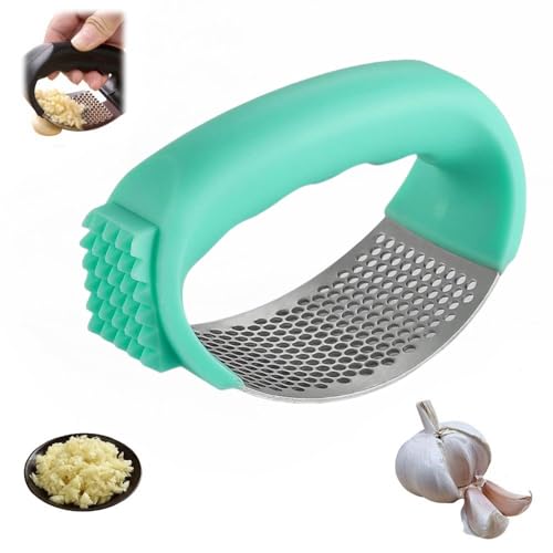 Photo 1 of 2024 Upgraded Garlic Press - Stainless Steel Rocker, Cool Kitchen Gadget, Mini Garlic Chopper - Green