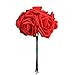 Vlovelife 25pcs Red Roses Artificial Flowers Real Looking Fake Roses w/Stem for DIY Wedding Bouquets Centerpieces Arrangements Birthday Baby Shower Home Party Decorations