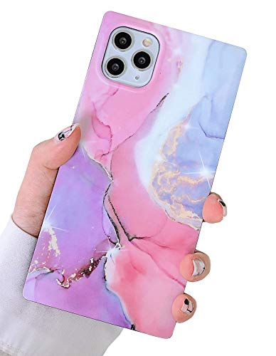 Banailoa Compatible With Iphone 11 Pro Max Case Square Marble Luxury Slim Matte Soft Protective Case For Women Cute And Durable Case Cover 6 5 Inch Pink Purple Pricepulse