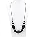 Consider It Maid Silicone Teething Necklace for Mom to Wear - FREE E-BOOK - BPA FREE and FDA Approved - Motherhood (Black)