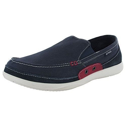crocs Men's Walu Accent SlipOn Loafer, Navy/True Red, 12 M US Buy