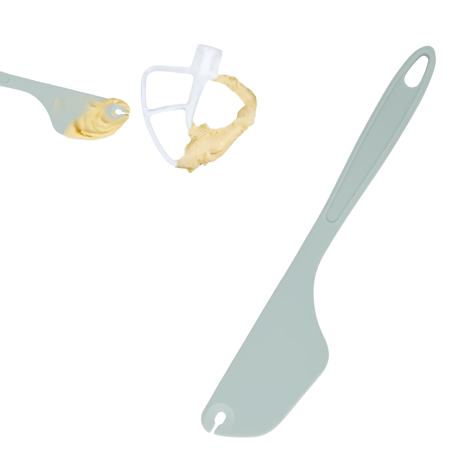 Photo 1 of 12-Inch Whisk wiper Compatible with kitchenaid attachments, Silicone Spatula for Mixer Beater Scraper, Ergonomic Grip for Baking,Mixing and Cooking(Green)