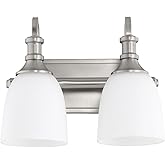Quorum 5011-2-65 Transitional Two Light Vanity from Richmond Collection in Pewter, Nickel, Silver Finish,