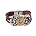 FAIRY COUPLE Sunflower Vintage Style Exotic Leather Bracelet -19mm- L30