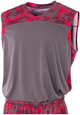 Authentic Sports Authority Red Adult Medium CAMO Moisture Wicking Crewneck Jersey/T-Shirt