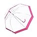 Rainbrace Transparent Bubble Umbrella Auto Open, Fashion Dome Shape with Color Trim(Pink)
