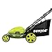 Sun Joe MJ408E 20 Inch 20-Inch 12-Amp Electric Lawn Mower, 14.5-Gallon Detachable Grass Collection Bag, 7-Position Manual Height Adjustment, Green