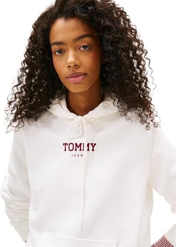 Sweat à Capuche TJW REG ESS Logo 2 EXT DW0DW21921 pour Femme, Blanc (écru), 3XL, Blanc (écru), 3XL Grande Taille