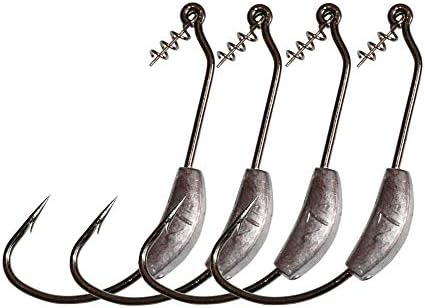 LikeFish Fishing Weighted Hooks with Twistlock Weighted Superline Spring Hook 5pcs/Pack 2g 2.5g 3g 4g 7g