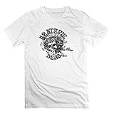 ZhaoHui Novelty Male Dead Skull & Roses T-shirts XL White