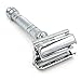 Parker Safety Razor, Twist-to-Open Double Edge Safety Razor with 5 Blade Refills for Smooth and Close Shaves (Chrome - Parker Model 66R)