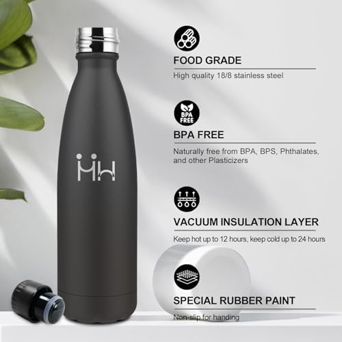Botella Agua Acero Inoxidable 750ml, Termo Agua sin BPA, Botella Termo Reutilizable, Cantimplora Termica con Doble Pared, Botella Termica para Oficina, Escuela, Yoga, Deporte, Senderismo, Aire Libre
