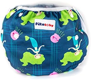 Baby swim diapers - Premium, stylish, Adjustable reusable swimming suit diapers shirt for toddler, boys and girls (Mermaid)