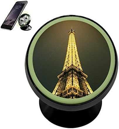Eiffel Tower Customized Magnetic Phone Car Mount Holder for iPhone 360 Rotation Noctilucent Function,Black