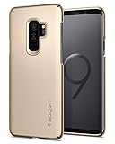 Spigen Thin Fit Galaxy S9 Plus Case with SF Coated Non Slip Matte Surface for Excellent Grip and QNMP Compatible for Galaxy S9 Plus (2018) - Maple Gold
