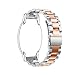 for Michael Kors Access Bradshaw Bands, Lamshaw Stainless Steel Metal Replacemet Straps for MK Access Touchscreen Bradshaw Smartwatch (Metal-Silver-Rose Gold)