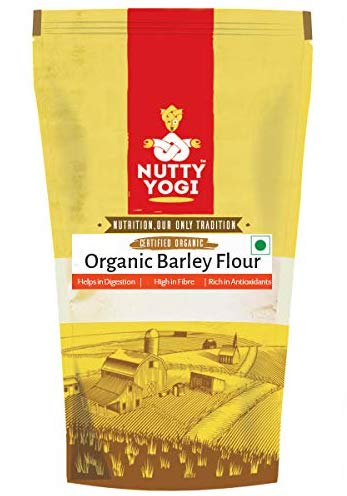 Nutty Yogi Organic Barley Flour 1 Kg, Jau ka Atta, Nutritious, Organic, Fibre Rich