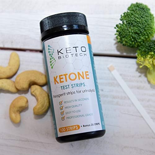 Best Keto Urine Testing Strips, 125 Accurate Ketone Meter Test Strips for Urinalysis, Glucose Tester for Low Carb Ketogenic, HCG & Bulletproof Diets, Precisely Measure Ketosis Fat Burning Levels