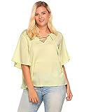 Zeagoo Plus Size Women's Loose Casual Blouse Cross Strap Chiffon T-shirt