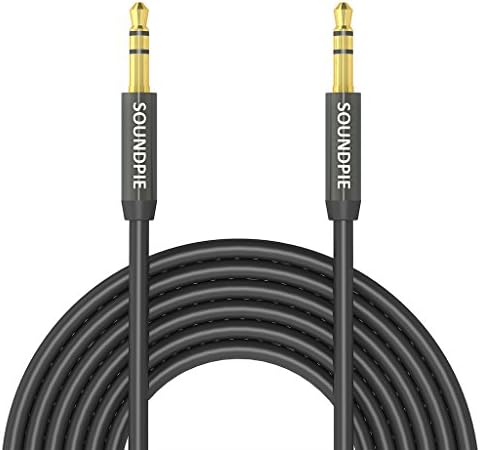 SoundPie 10Ft Gold Plated Design Tangle-Free Male to Male 3.5mm Auxiliary Cable for Apple, Android Smartphone,Tablet and MP3 Player(Black)