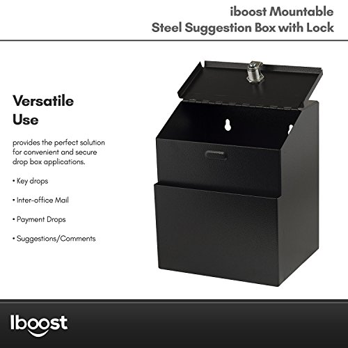 iBoost Suggestion Box with Mounting Hardware, Lock, & 2 Keys