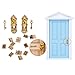 WINOMO 2 Pack 1/12 Dollhouse Miniature Vintage Door Lock + Keys + 12pcs Hinges (Golden)