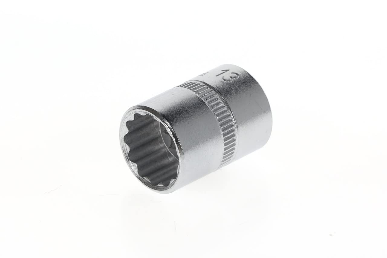 GEDORE Socket, 1/4" 6.3 mm drive, Bi-hex, 13 mm AF, Tool, D 20 13, Chrome-plated steel