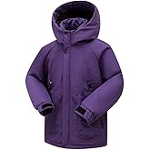 Weixinbuy Kids Unisex Waterproof Jackets Boys Girls Lightweight Padded Thicken Hooded Raincoat Leisure Outdoor Outerwear