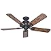 Hunter Fan Company, 59126, 52 inch Mariner New Bronze Indoor/Outdoor Ceiling Fan and Pull Chain