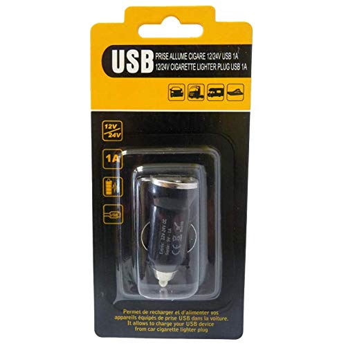 HTC Equipements AC 12/24 V USB 1A Socket White/Black Assorted Colours