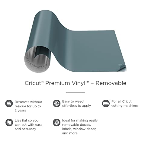 Cricut Premium Permanent Vinyl (12" x 48"), Strong Adhesive Lasts for 3