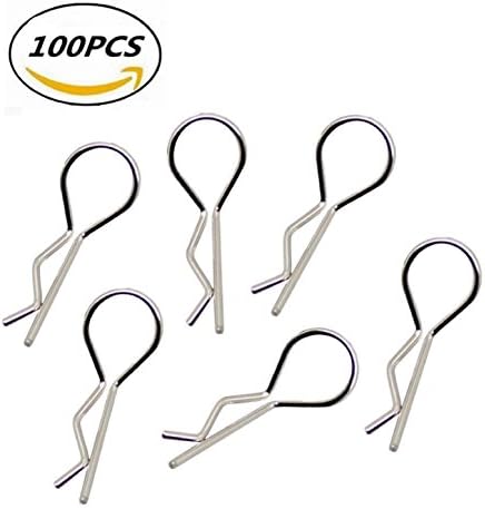 100 Pack Vgoohobby Universal Body Shell Clip Pin Post Spare Part Compatible with HSP Redcat HPI RC 1/10 1/12 Model Car ,Silver