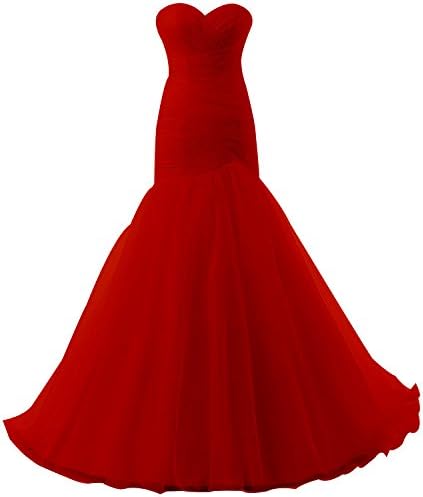 YanLian Layered Mermaid Organza Wedding Dresses 2017 for Bride Red US12