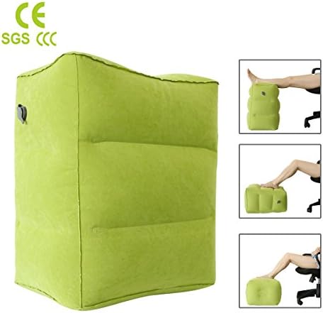 Airplane Pillow for Foot Rest,Portable Travel Accessories Inflatable Blow up Cushion,for Leg Rest on Airplanes, Cars,Home, Trains, Office,and Kids to Sleep on Long Flights or Journeys