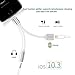 Lightning Adapter Cable Charge,iPhone 7 / 7 Plus Adapter AIMIGAO iPhone 7 / 7 Accessories 2 in 1 Lightning Adapter Cable Charge and Headphone Splitter(IOS 10.3)(Silver)(2pack)