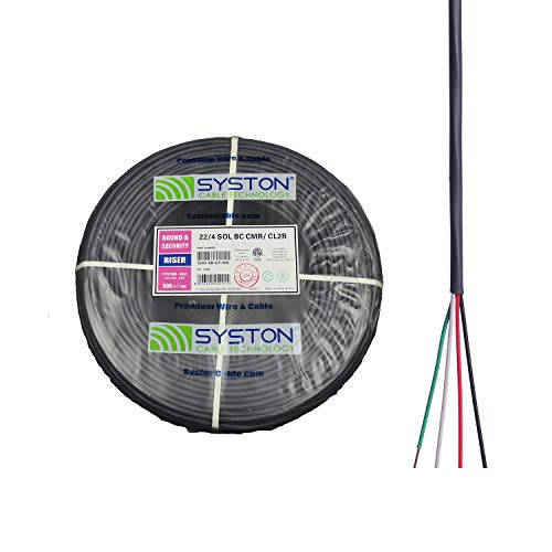 22/4 22 AWG 4 Solid Pure Copper Conductors Unshielded Security Control Alarm Cable, UL/ETL CMR/CL3R Gray 500ft Speed Bag - Thumbnail 4